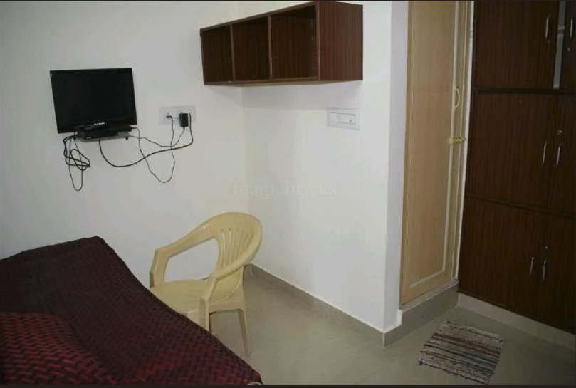 Room with TV and storage